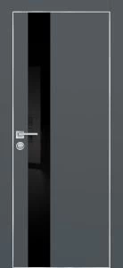 Межкомнатная дверь PX-10  AL кромка с 4-х ст. Графит матовый