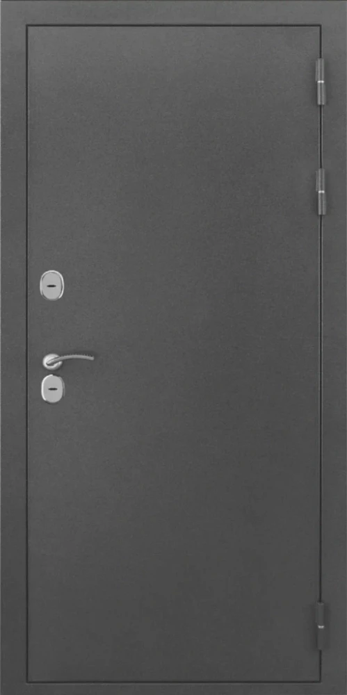 Входная дверь ДвериПРО L-Термо серебро Алиса (16мм, ПВХ ясень белый, зеркало) DPRO200136 внешняя сторона