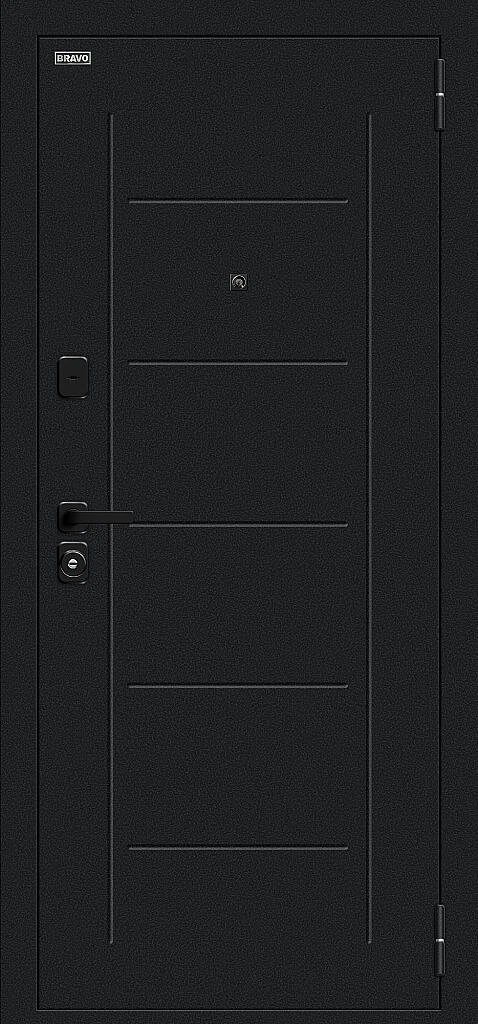 Входная дверь Борн/SBlack Букле черное/Cappuccino Melinga BR6183 внешняя сторона