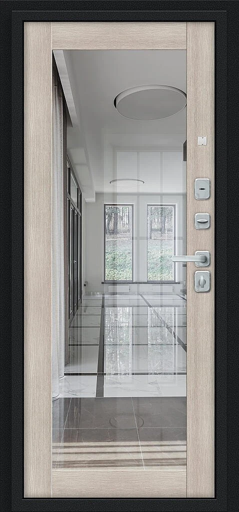 Входная дверь Флэш МФ/BChrome Букле черное/Cappuccino Melinga BR6198