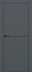 Межкомнатная дверь PX-19 черная кромка с 4-х ст. Графит матовый