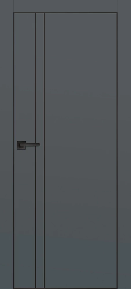 Фото Межкомнатная дверь PX-20  черная кромка с 4-х ст. Графит матовый