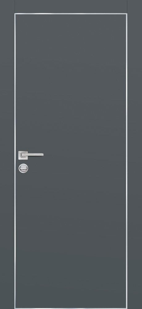 Фото Межкомнатная дверь PX-1 AL кромка с 4-х ст. Графит матовый