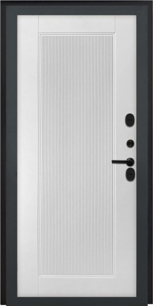 Входная дверь ДвериПРО L-Термо серебро ПВХ 10мм Астрод Velutto Bianco DPRO195692 внутренняя сторона