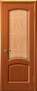 Межкомнатная дверь Лаура (темный Анегри, стекло, 900х2000)