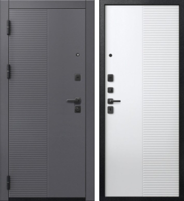 Дверь V-18 Черный муар + Кашемир графит - Кашемир Белый