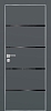 Межкомнатная дверь PX-17  AL кромка с 4-х ст. Графит матовый