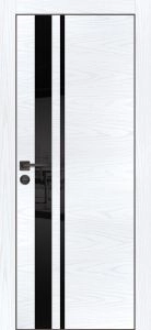 Межкомнатная дверь PX-16 черная кромка с 4-х ст. Дуб скай белый