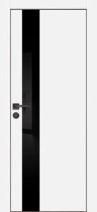 Межкомнатная дверь PX-10 черная кромка с 4-х ст. Белый